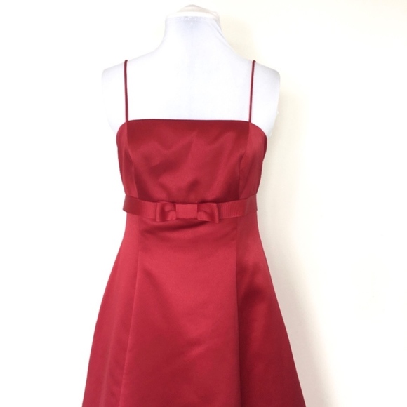 David’s Bridal Red Satin Formal Dress - Picture 3 of 7